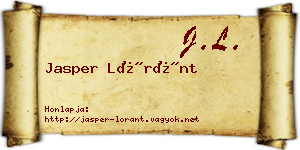 Jasper Lóránt névjegykártya